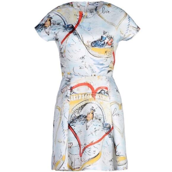 MSGM X YOOX Dresses & Skirts - MSGM X YOOX Capsule Collection Art Print Cap Sleeve Sheath Dress Size XS